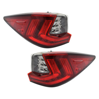 Pacific Best® - Driver and Passenger Side Outer Replacement Tail Lights (Standard Line)