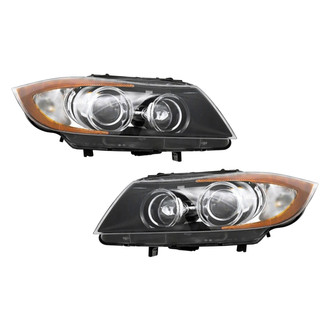 Pacific Best® - Driver and Passenger Side Replacement Headlight Set Lens and Housing (Standard Line)