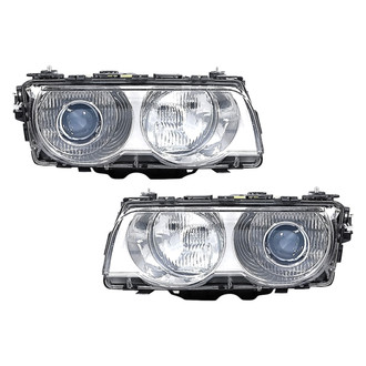 Pacific Best® - Driver and Passenger Side Replacement Headlight Set Lens and Housing (Standard Line)