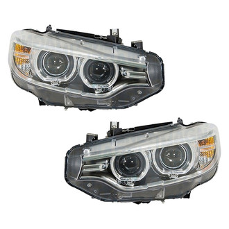 Pacific Best® - Driver and Passenger Side Replacement Headlight Set Lens and Housing (Standard Line)