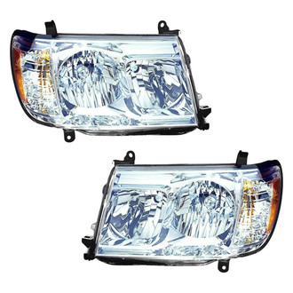 Pacific Best® - Driver and Passenger Side Replacement Headlight Set Lens and Housing (Standard Line)