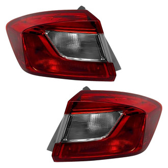 Pacific Best® - Driver and Passenger Side Outer Replacement Tail Lights (Standard Line)