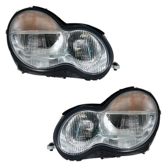 Pacific Best® - Driver and Passenger Side Replacement Headlight Set (NSF Certified)