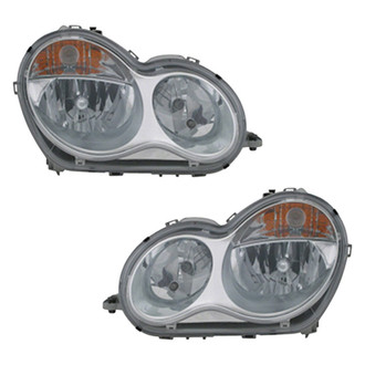 Pacific Best® - Driver and Passenger Side Replacement Headlight Set (Standard Line)