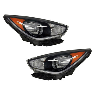 Pacific Best® - Driver and Passenger Side Replacement Headlight Set (NSF Certified)