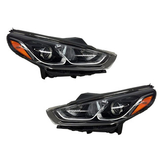 Pacific Best® - Driver and Passenger Side Replacement Headlight Set (NSF Certified)