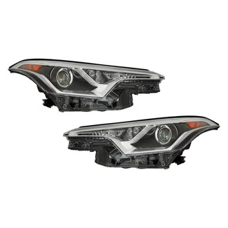 Pacific Best® - Driver and Passenger Side Replacement Headlight Set Lens and Housing (CAPA Certified)