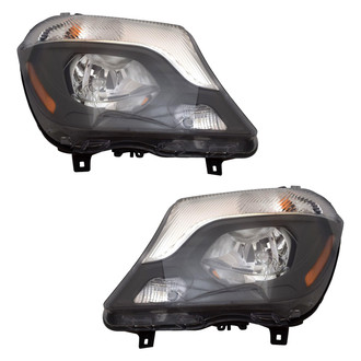 Pacific Best® - Driver and Passenger Side Replacement Headlight Set (NSF Certified)