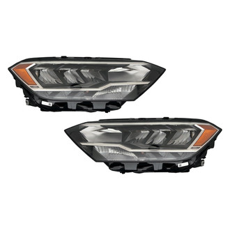 Pacific Best® - Driver and Passenger Side Replacement Headlight Set (CAPA Certified)
