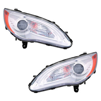 Pacific Best® - Driver and Passenger Side Replacement Headlight Set (CAPA Certified)