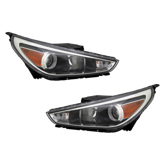 Pacific Best® - Driver and Passenger Side Replacement Headlight Set (CAPA Certified)
