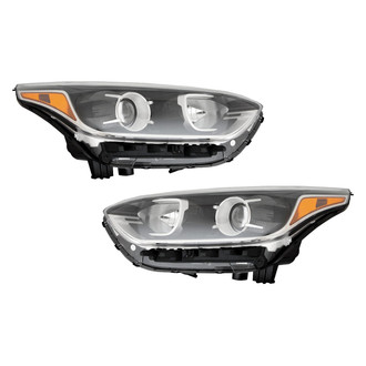 Pacific Best® - Driver and Passenger Side Replacement Headlight Set (CAPA Certified)