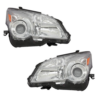 Pacific Best® - Driver and Passenger Side Replacement Headlight Set Lens and Housing (Standard Line)