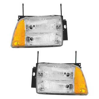 Pacific Best® - Driver and Passenger Side Replacement Headlight Set (Standard Line)