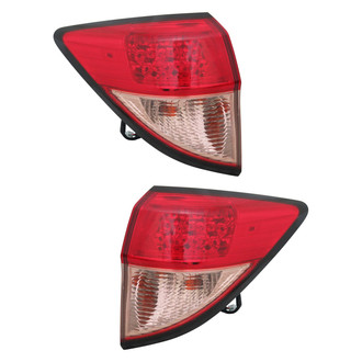 Pacific Best® - Driver and Passenger Side Outer Replacement Tail Light Lens and Housings (Standard Line)