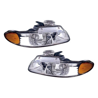 Pacific Best® - Driver and Passenger Side Replacement Headlight Set (Standard Line)