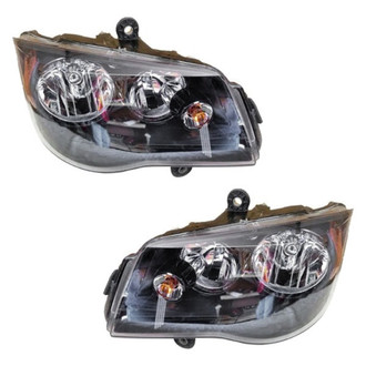 Pacific Best® - Driver and Passenger Side Replacement Headlight Set (Standard Line)