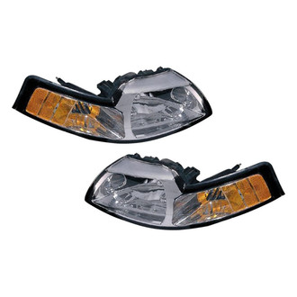 Pacific Best® - Driver and Passenger Side Replacement Headlight Set Lens and Housing (Standard Line)