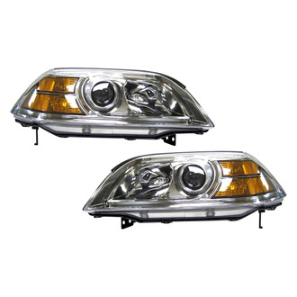 Pacific Best® - Driver and Passenger Side Replacement Headlight Set Lens and Housing (CAPA Certified)
