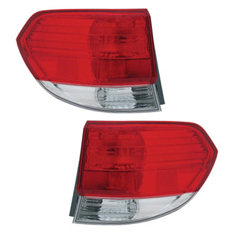 Pacific Best® - Driver and Passenger Side Outer Replacement Tail Lights (Standard Line)