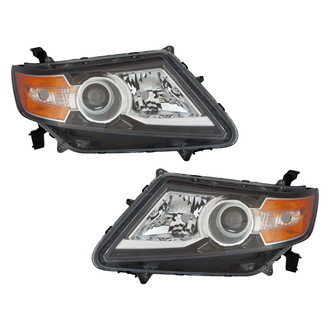 Pacific Best® - Driver and Passenger Side Replacement Headlight Set Lens and Housing (Standard Line)