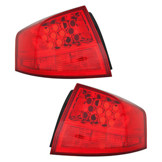 Pacific Best® - Driver and Passenger Side Outer Replacement Tail Light Lens and Housings (Standard Line)