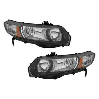 Pacific Best® - Driver and Passenger Side Replacement Headlight Set Lens and Housing (Standard Line)