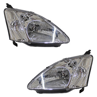 Pacific Best® - Driver and Passenger Side Replacement Headlight Set Lens and Housing (Standard Line)