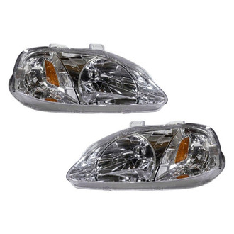 Pacific Best® - Driver and Passenger Side Replacement Headlight Set (Standard Line)