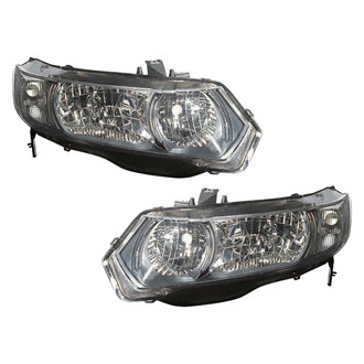 Pacific Best® - Driver and Passenger Side Replacement Headlight Set (Standard Line)