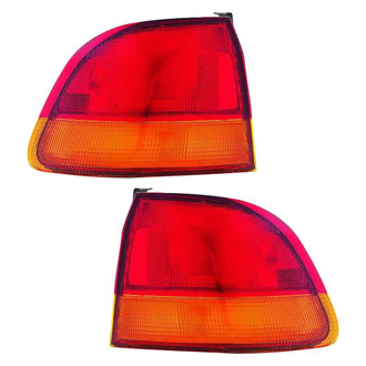 Pacific Best® - Driver and Passenger Side Outer Replacement Tail Light Lens and Housings (Standard Line)