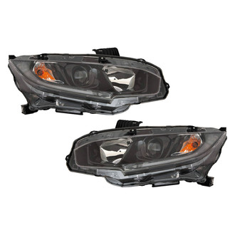Pacific Best® - Driver and Passenger Side Replacement Headlight Set (CAPA Certified)