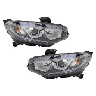 Pacific Best® - Driver and Passenger Side Replacement Headlight Set (CAPA Certified)