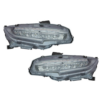 Pacific Best® - Driver and Passenger Side Replacement Headlight Set (NSF Certified)