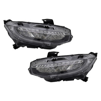 Pacific Best® - Driver and Passenger Side Replacement Headlight Set (CAPA Certified)