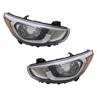 Pacific Best® - Driver and Passenger Side Replacement Headlight Set (CAPA Certified)