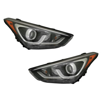 Pacific Best® - Driver and Passenger Side Replacement Headlight Set (CAPA Certified)