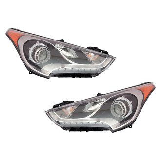 Pacific Best® - Driver and Passenger Side Replacement Headlight Set (CAPA Certified)