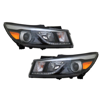 Pacific Best® - Driver and Passenger Side Replacement Headlight Set (NSF Certified)
