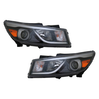 Pacific Best® - Driver and Passenger Side Replacement Headlight Set (NSF Certified)