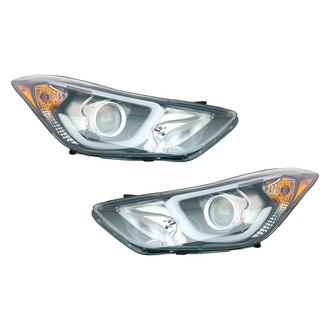 Pacific Best® - Driver and Passenger Side Replacement Headlight Set (NSF Certified)