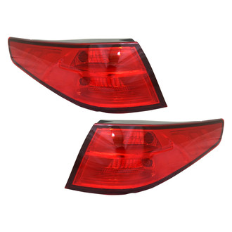 Pacific Best® - Driver and Passenger Side Outer Replacement Tail Lights (Standard Line)