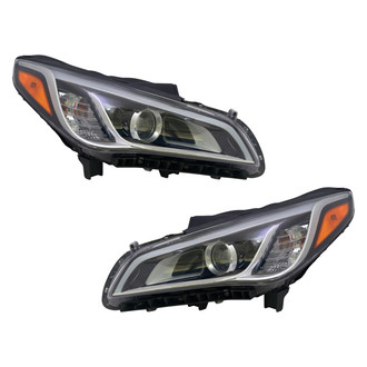 Pacific Best® - Driver and Passenger Side Replacement Headlight Set (NSF Certified)