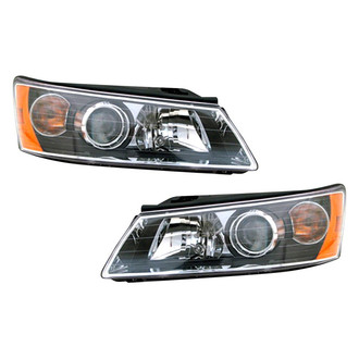 Pacific Best® - Driver and Passenger Side Replacement Headlight Set (CAPA Certified)