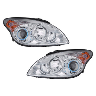 Pacific Best® - Driver and Passenger Side Replacement Headlight Set (NSF Certified)