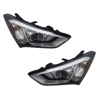 Pacific Best® - Driver and Passenger Side Replacement Headlight Set (NSF Certified)