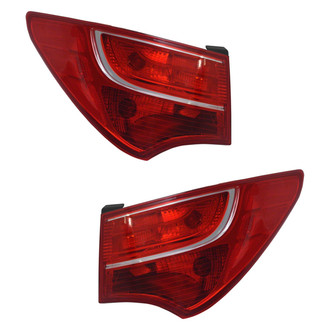Pacific Best® - Driver and Passenger Side Outer Replacement Tail Lights (Standard Line)