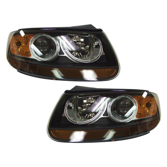Pacific Best® - Driver and Passenger Side Replacement Headlight Set (CAPA Certified)