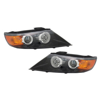 Pacific Best® - Driver and Passenger Side Replacement Headlight Set (NSF Certified)