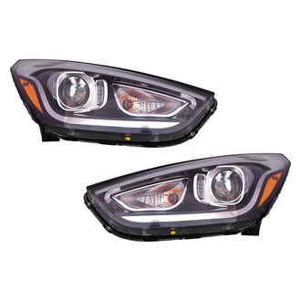 Pacific Best® - Driver and Passenger Side Replacement Headlight Set (NSF Certified)
